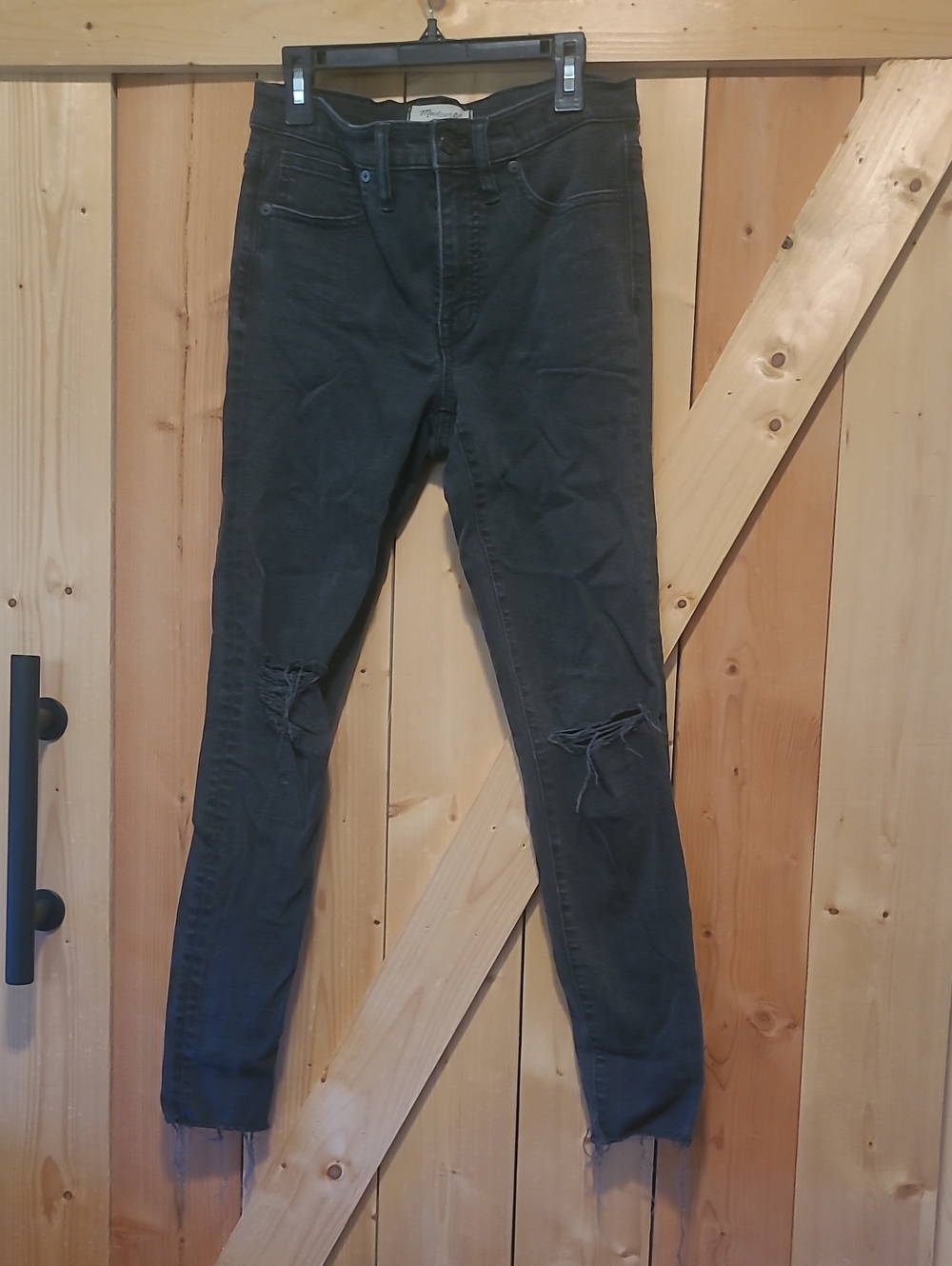 Madewell Black Skinny Distressed Jeans